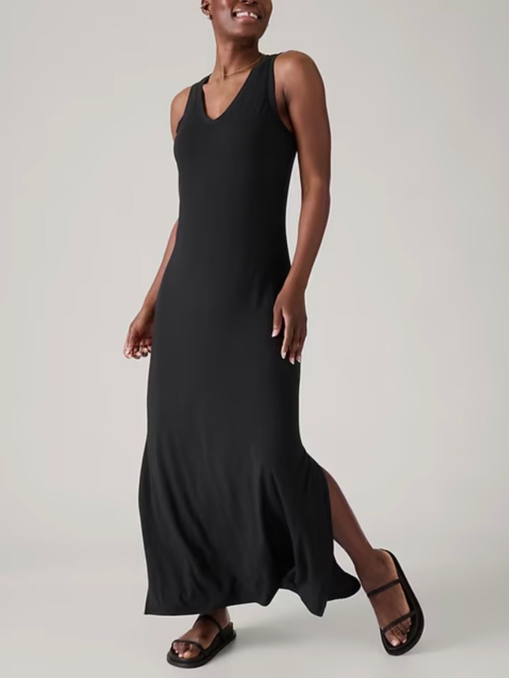 Athleta Santorini maxi dress, black, size M